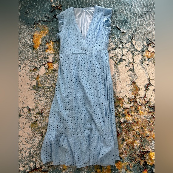 SHEIN Baby Blue Eyelet Dress - Size US 12 - Picture 4 of 4